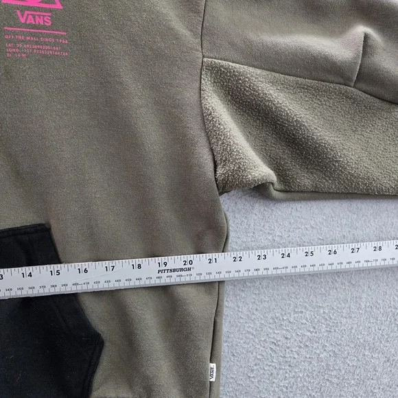 Vans Women Hoodie M Green Fleece Logo Activewear Long Sleeve - Picture 8 of 10